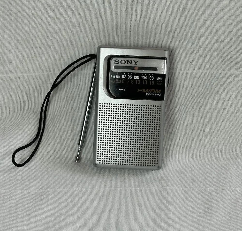 Sony Portable AM/FM Small Silver Radio ICF-S10MK2 Antenna Working